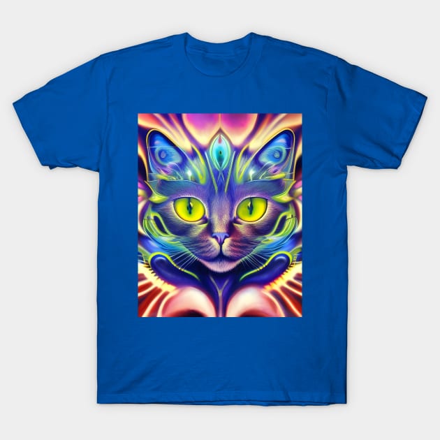 Kosmic Kitty (4) - Trippy Psychedelic Cat T-Shirt by TheThirdEye